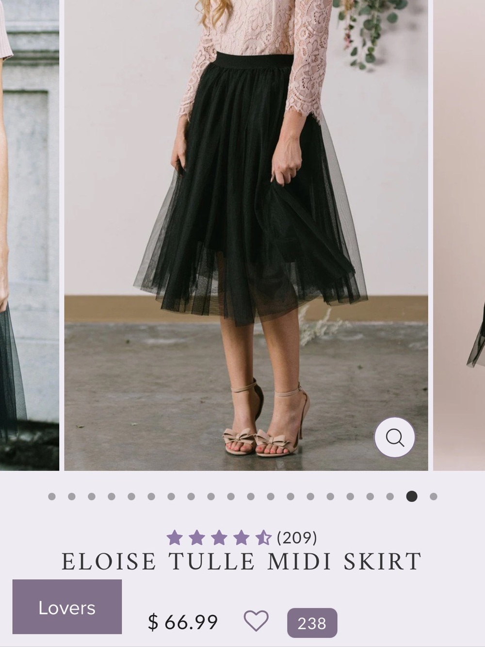 Love Black Tulle Midi Skirt